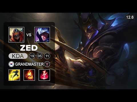 Zed vs Talon Mid - KR Grandmaster - Season 12 Patch 12.6