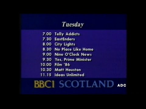 BBC1 Scotland closedown announcer Robert Logan 17th November 1986