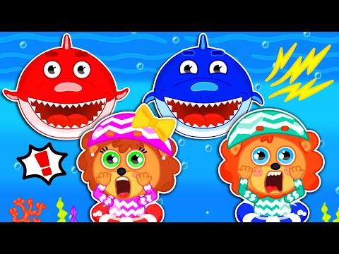 Lion Cub | Red and Blue Shark | Cartoon for Children