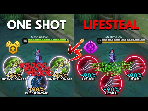 Lesley One Shot Build vs Lesley Lifesteal Build