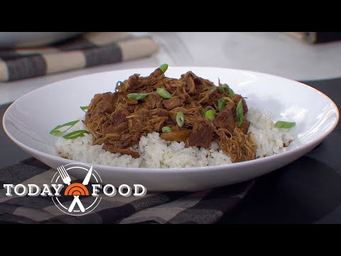 Pork and chicken adobo with coconut rice: Get the recipe!