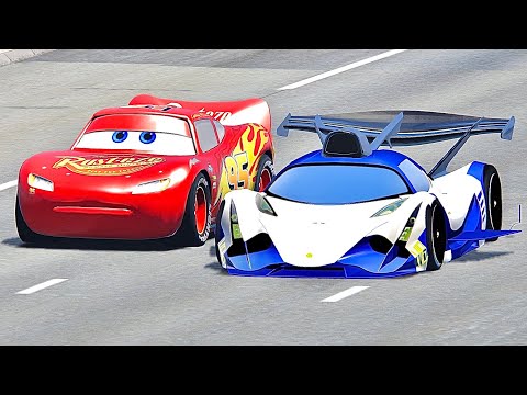 Devel Sixteen GTR vs Lightning McQueen - Drag Race 20 KM