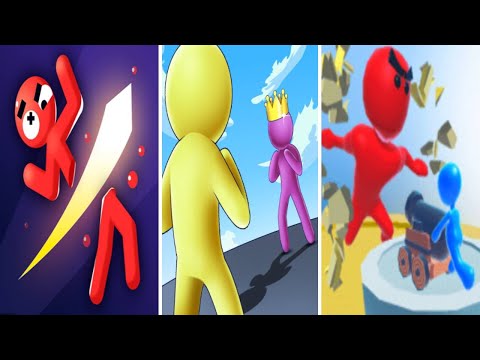 STICKMAN RAGDOLL RUN vs GIANT RUSH vs GIANT INCOMING! - Triple Game