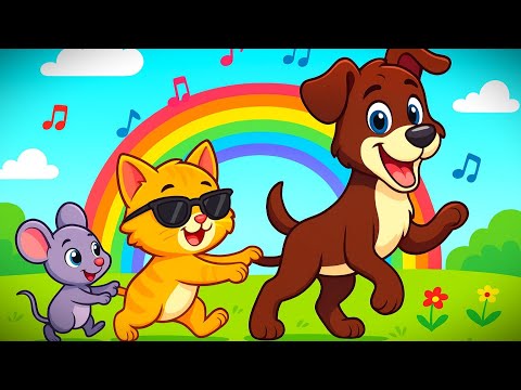 Chiț 🐭 Miau 🐱 Ham 🐶 Ga Ga 🦆| Șoricelul, pisica, cățelul și gânsacul! Învățăm să numărăm copii!