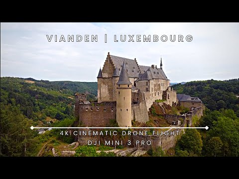 Scenic 4K Drone Flight Vianden, Luxembourg