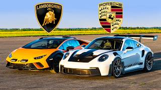 [carwow] Lambo Huracan v Porsche 911 GT3 RS: DRAG RACE