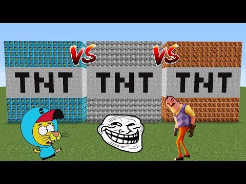 KRAL ŞAKİR VS TROLL VS HELLO NEİGHBOR TNT ŞANS BLOKLARI - Minecraft