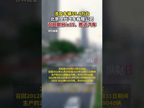 據國家市場監督管理總局12月6日消息，北京現代汽車有限公司召回部分ix35、勝達汽車。