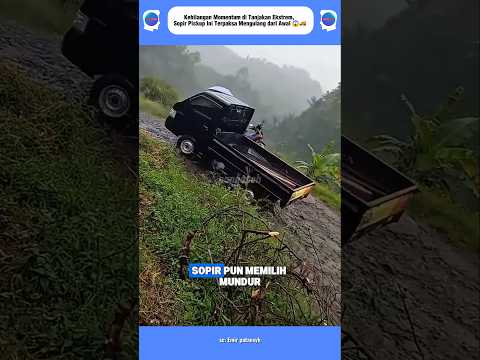 Kehilangan Momentum di Tanjakan Ekstrem, Sopir Pickup Ini Terpaksa Mengulang dari Awal 😱🚚