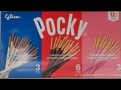 Costco Sale Item Review Pocky Glico Variety Pack Cookies & Cream Chocolate and Strawberry Taste Test