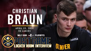 Christian Braun Full Post Game Locker Room Interview vs. Lakers 🎙