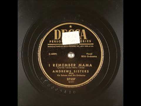 I Remember Mama ~ Andrews Sisters with Vic Schoen and His Orchestra (1951)