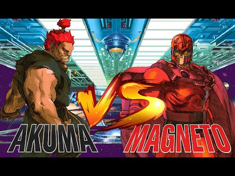[Quick-ie Fight-#096]: 🔥 Akuma vs Magneto – Battle on Asteroid M | CAPCOM-Style Arcade Fight 💥🎮