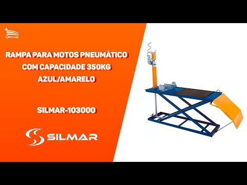 Rampa Para Motos Pneumático com Capacidade 350kg Azul/Amarelo - Video