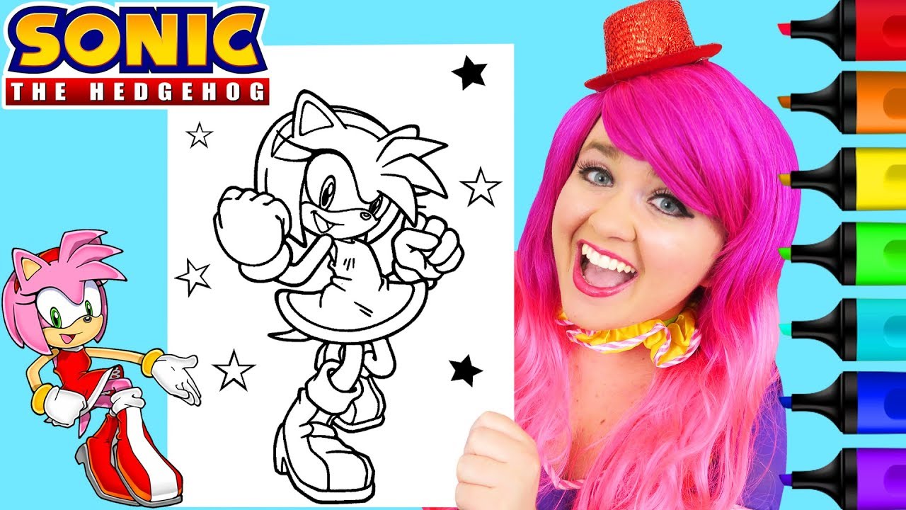 Coloring Amy Rose Sonic The Hedgehog Coloring Page Prismacolor Markers | KiMMi THE CLOWN