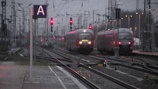 preview picture of video 'Stendal Hauptbahnhof 09.01.2013 Güter- und Personenzüge'