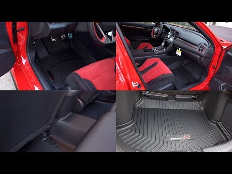 Unboxing and Installing Weather Tech Mats and Cargo Tray on a 2019 Honda Civic Type R
