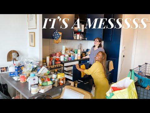 We cleaned + organized EVERYTHING in her modern kitchen in Paris!