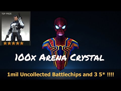 1 Million Battlechips/100 Arena Crystals & 3 basic 5*stars hero crystals/Marvel Contest Of Champions