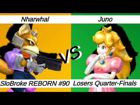 SloBroke REBORN #90 – Melee Singles LQF – Nharwhal ⟮Fox⟯ vs Juno ⟮Peach⟯