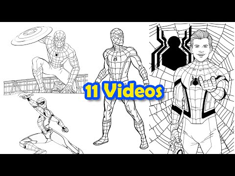 SPIDER-MAN Coloring Pages 11 Videos in 3 minutes Mega 3000% Speed