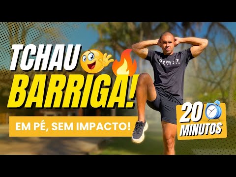 Treino em Pé Sem Impacto. Queime Muita Gordura e Perca Barriga Rápido! (Em casa)