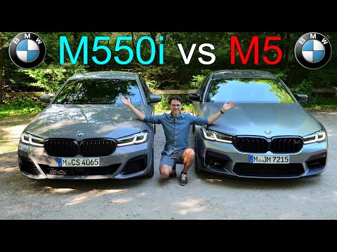 BMW M5 vs BMW M550i comparison - the V8 performance duel!
