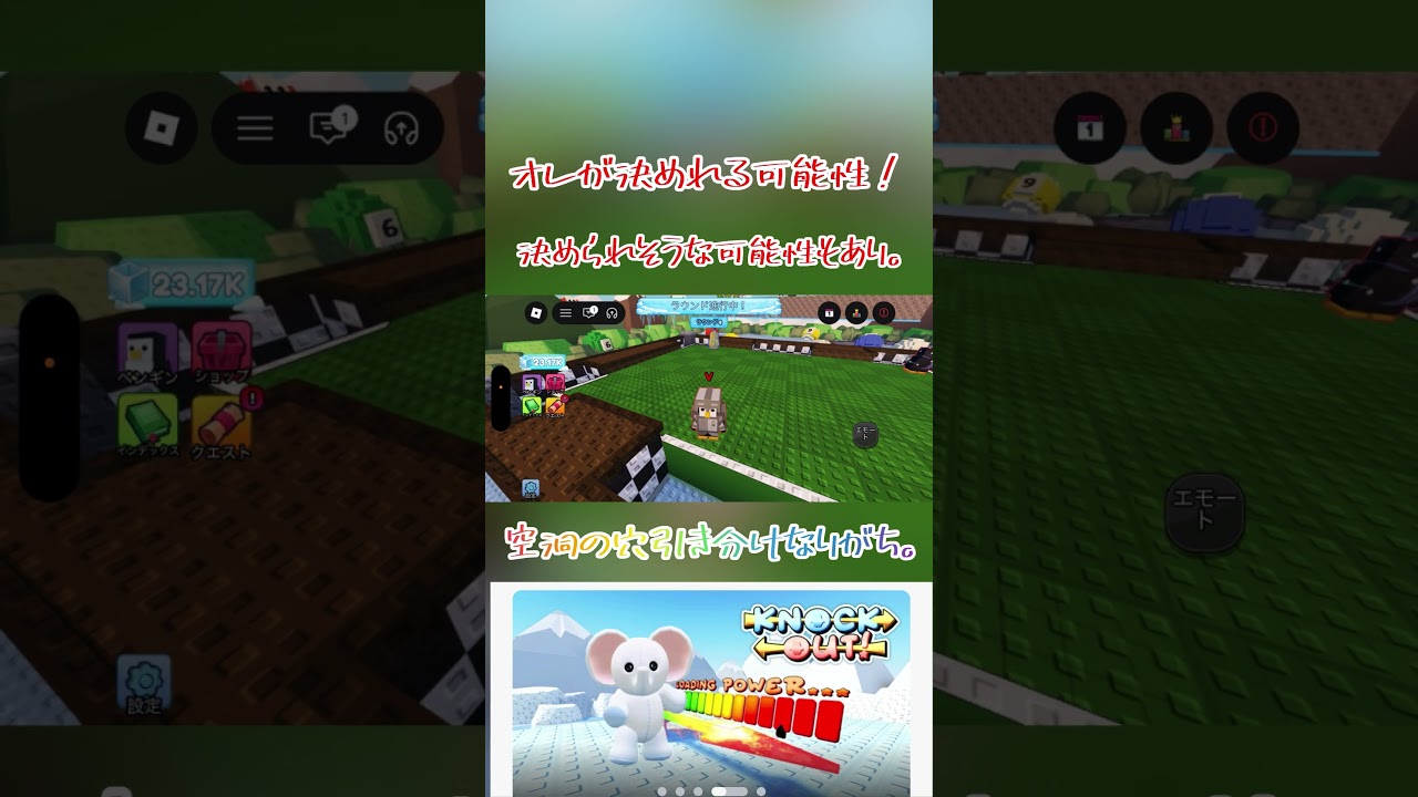 【Roblox】ノックアウト！🐧の空洞の穴は引き分けなりがち😡🎮Knockout！！【だいたか実況】