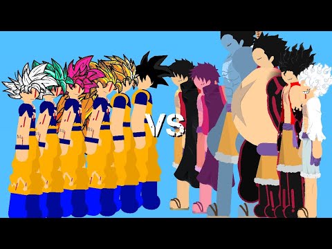 Luffy VS Goku Sticknodes Animation (Complete Fight)