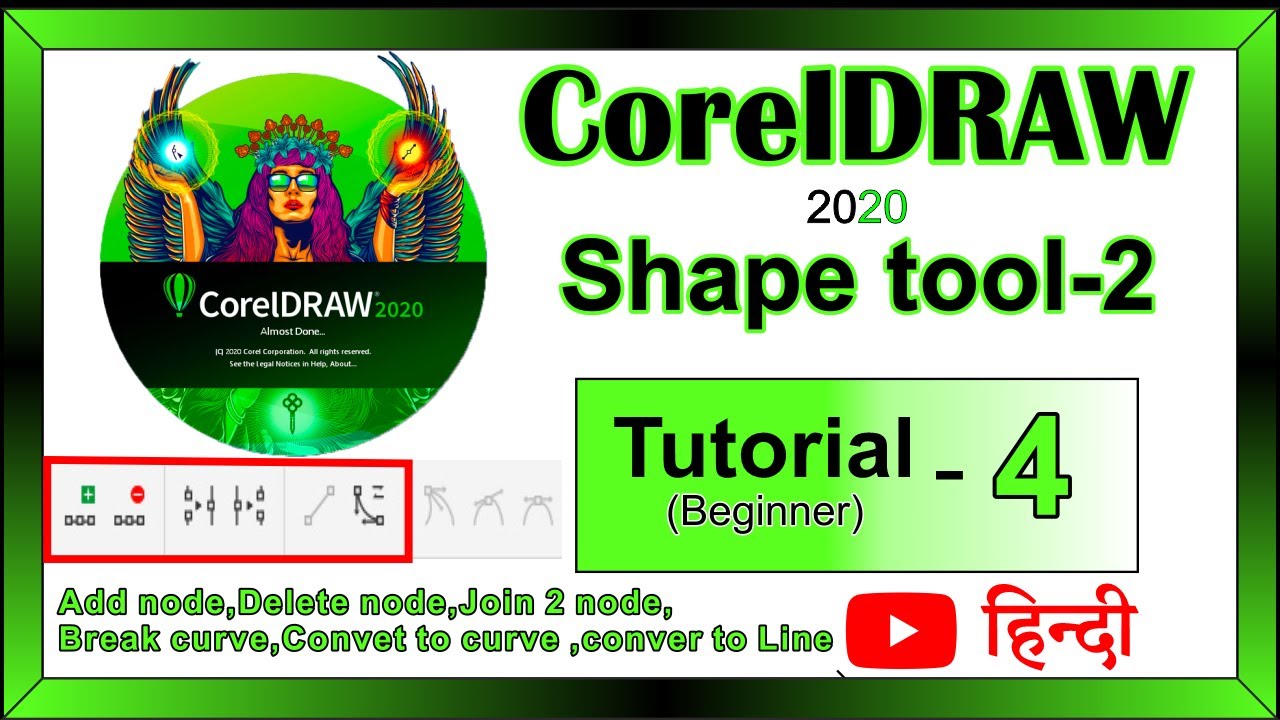 #Shape tool-2  |Add node | Delete node | join 2 Node | Break Curve | | Detail || In Hindi | हिन्दी