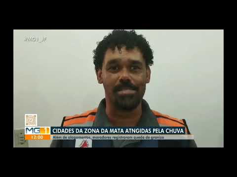 Temporal em Mar de Espanha e região em MG no MG1