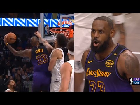 LeBron James switches hands mid-air for INSANE poster dunk on Dereck Lively II 😳