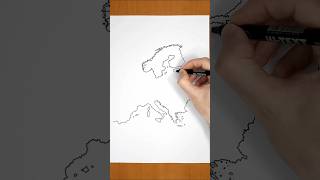 How to draw Europe Map 🗺️ Drawing Europe map #shorts #europe #map #drawing #art #viral