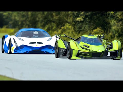 Lamborghini V12 Vision GT vs Devel Sixteen at Old Monza