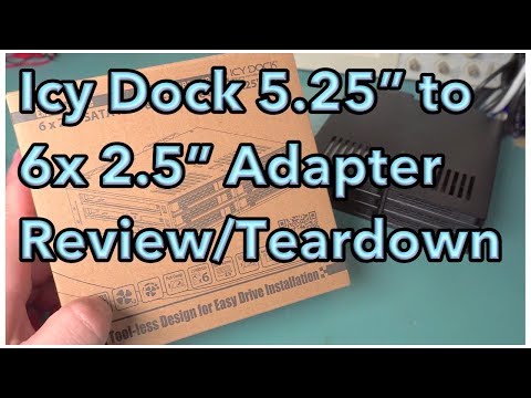 ICY DOCK 6 Bay 2.5” SATA HDD / SSD Hot Swap Tool-Less Backplane Enclosure with Dual Cooling Fan for 5.25” Bay | ExpressCage MB326SP-B video review thumbnail