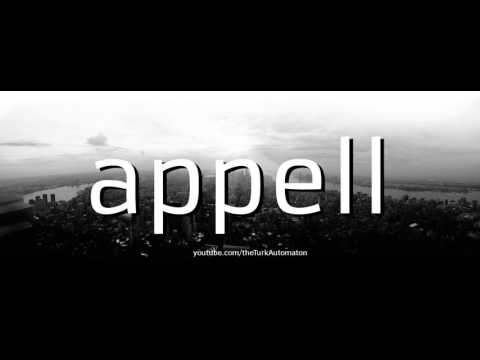 How to Pronounce appell in German
