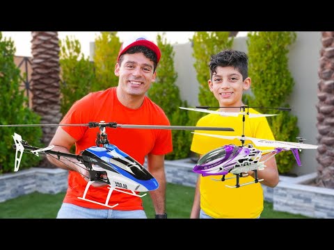 Jason and Alex have fun with the new helicopter and airplane challenge
