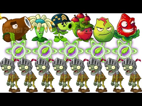 PVZ 2 Plants With 5 Plant Food VS 300  Knight Zombie Who Will Win?