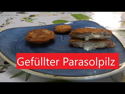 Parasolpilz/ Riesenschirmling gefüllt mit Käse und Schinken