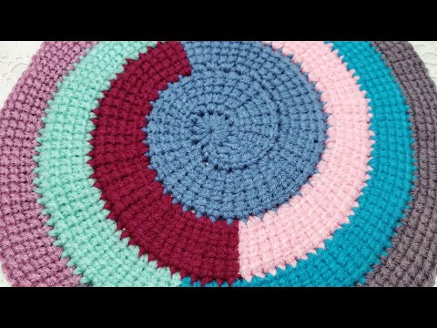 Tunisian crochet spiral blanket for beginners