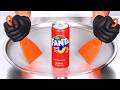 Fanta Peach Ice Cream Rolls ASMR Satisfying
