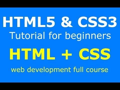 Learn HTML5 and CSS3 From Scratch - Full Course