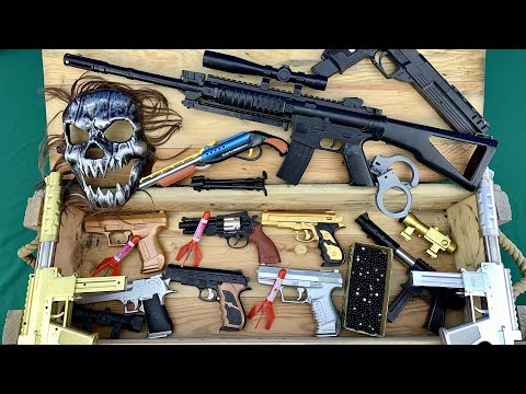Gun Safe !!! M4 Rifle, Desert Eagle Gun, Cowboy Revolvers and Two Color Tec9 - Weapon Equipments