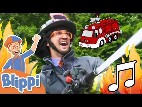 Firetruck Song | BLIPPI Firefighter | Educational Songs For Kids