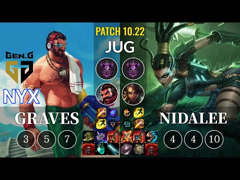 GEN Nyx Graves vs Nidalee Jungle - KR Patch 10.22