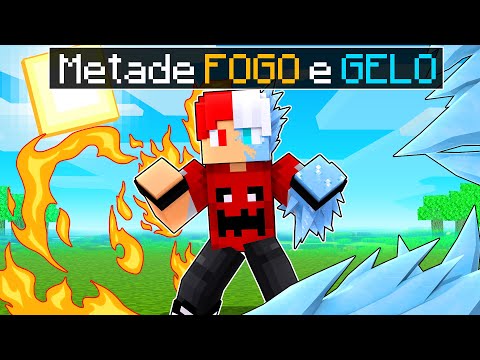 P3DRU é metade FOGO e metade GELO no Minecraft