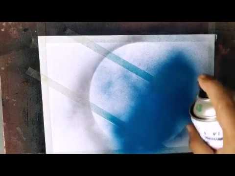 Spray art tutorial of earth | how to spray paint PERFECT 3D planet and start | by kashminur