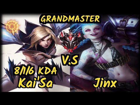 HLE Sangyoon (KAI'SA) vs JINX - 8/1/6 KDA BOTTOM ADC GAMEPLAY - KR Ranked GRANDMASTER