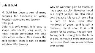 Unit 11. Gold