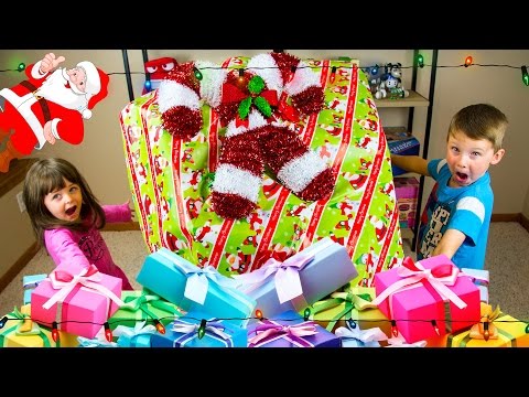 GIANT SURPRISE CHRISTMAS PRESENT Filled with Kid Toys! Kinder Playtime Video